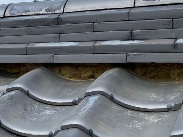 小野市の漆喰工事における既存漆喰撤去